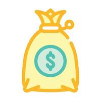 bolsa de dinero color icono vector ilustración plana