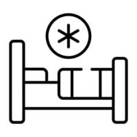 Hospital bed with medical sign vector, an icon of patient bed vector