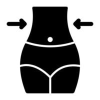 flecha hacia adentro y vientre que muestra el concepto de vector de pérdida de peso, icono editable