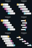 Vector 6 Infographics Pack Presentation slide template 5 Steps cycle diagrams and timelines