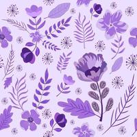 Seamless pattern purple floral, ornament, botanical vector background design