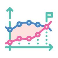 ilustración de vector de icono de color de análisis de datos estadísticos