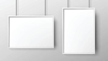 Posters Blank Promo Paper With Frame Set Vector