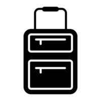 Traveling bag vector, luggage case editable icon vector