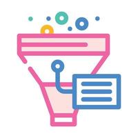funnel filter data science color icon vector illustration