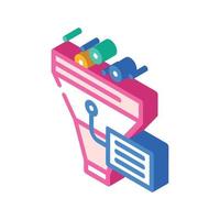 funnel filter data science isometric icon vector illustration