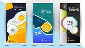 creative business roll up banner design. Standee Design Banner, Corporate digital Roll Up Banner. vector