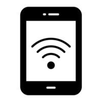 Wifi signals sign inside the mobile concept of mobile wifi vector