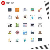 25 Creative Icons Modern Signs and Symbols of day world jacket globe eid Editable Vector Design Elements