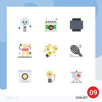 User Interface Pack of 9 Basic Flat Colors of tennis honey layout bee wellness Editable Vector Design Elements