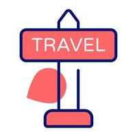 A road sign post for traveling, editable vector easy to download