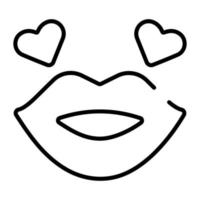 hermoso diseño de icono de labios brillantes, vector editable