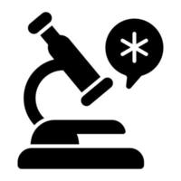 icono de moda de pruebas de laboratorio, vector de equipo de laboratorio de microscopio