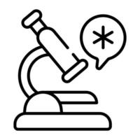 icono de moda de pruebas de laboratorio, vector de equipo de laboratorio de microscopio