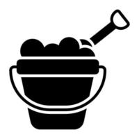 A beautiful icon of sand pail, vector design of sand bucket