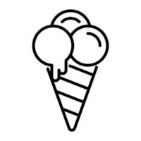 un icono de cono de helado fácil de descargar, cono de helado de tres bolas vector