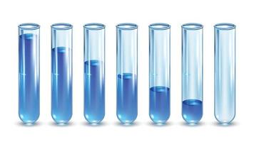 Test Tubes Empty And Full With Liquid Set Vector