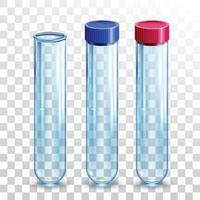 tubos de ensayo vector de conjunto de cristalería de laboratorio vacío