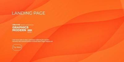 Modern wave geometric bright orange abstract background, dynamic shape composition landing page backgrounds. Eps10 vector