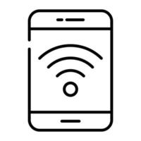 Wifi signals sign inside the mobile concept of mobile wifi vector