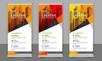 creative business roll up banner design. Standee Design Banner, Corporate digital Roll Up Banner. vector