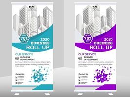 creative business roll up banner design. Standee Design Banner, Corporate digital Roll Up Banner. vector