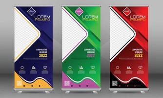 creative business roll up banner design. Standee Design Banner, Corporate digital Roll Up Banner. vector