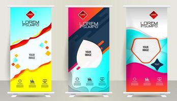 creative business roll up banner design. Standee Design Banner, Corporate digital Roll Up Banner. vector