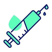 a device used to inject liquid medicine in body, injection icon, medical equipment vector