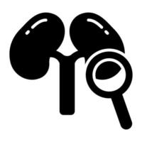 Magnifier in front of kidneys showing concept of health checkup vector