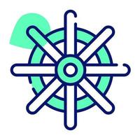 An amazing icon of ship rudder, creative design vector of boat steering