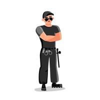 Security Man, Safeguard Protective Agent Vector Illustration