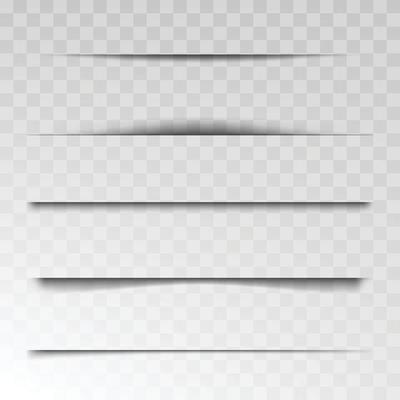 Shadow Effect Of Paper List Border Set Vector