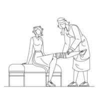 Doctor Giving Physiotherapy To Patient Vector Illustration