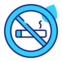 No smoking sign icon, cigarette with forbidden sign vector