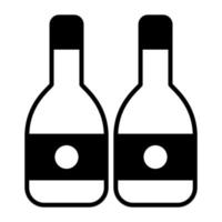 diseño vectorial de botellas de vino en estilo editable, bebida alcohólica vector