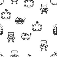 Autumn Season Objects Vector Seamless Pattern