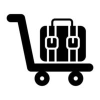 Beautiful icon of luggage cart, luggage trolley vector