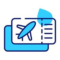 increíble vector de boleto aéreo, pase de viaje para icono editable de vuelo