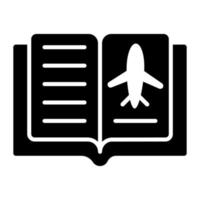 Airplane on book icon showing concept of aviation rules vector