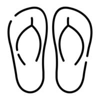 An icon of casual flip flops, beach footwear vector