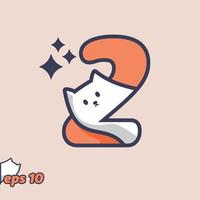 Peeking Cat Numeric 2 vector