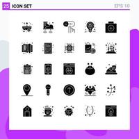 Set of 25 Modern UI Icons Symbols Signs for sale advertisement big sale emotion collect support Editable Vector Design Elements