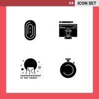 4 Universal Solid Glyph Signs Symbols of biometric pollution avatar graduation sewage Editable Vector Design Elements