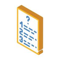 questions list isometric icon vector illustration sign