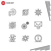 Modern Set of 9 Outlines and symbols such as winter tires business internet web Editable Vector Design Elements