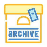 archive journalist box color icon vector illustration