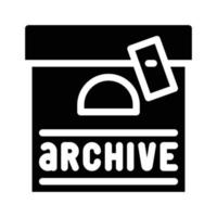 archivo periodista caja glifo icono vector ilustración