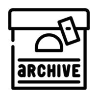 archive journalist box line icon vector illustration