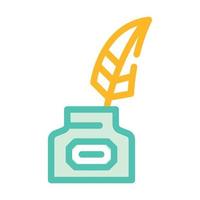 ink with feather color icon vector illustration